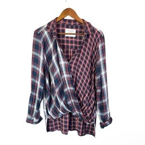 ABERCROMBIE & FITCH flannel twist-front top Hi-Low
